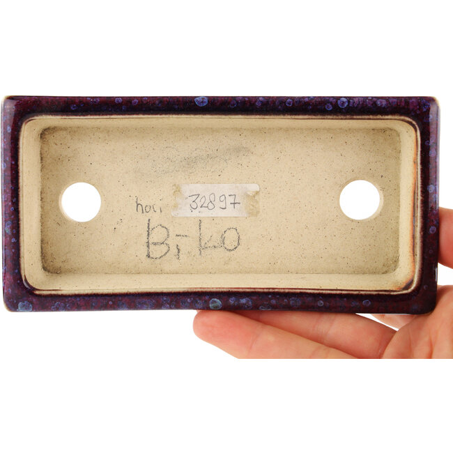 Maceta rectangular multicolor roja para bonsái de Biko - 152 x 75 x 27 mm