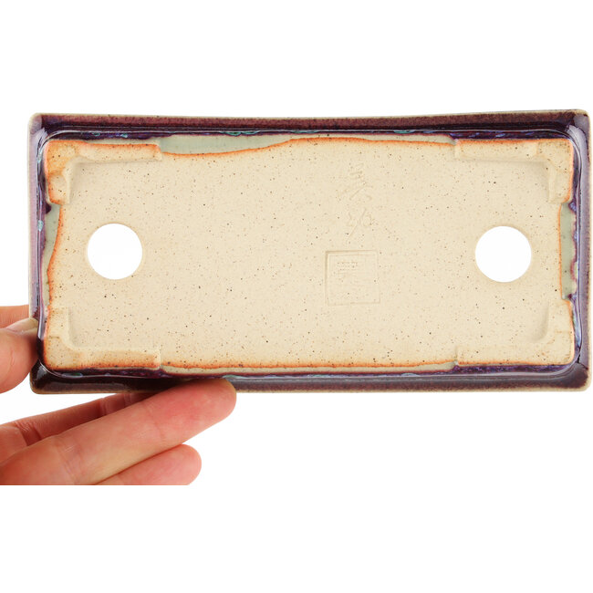 Rectangular multicolor red bonsai pot by Biko - 152 x 75 x 27 mm
