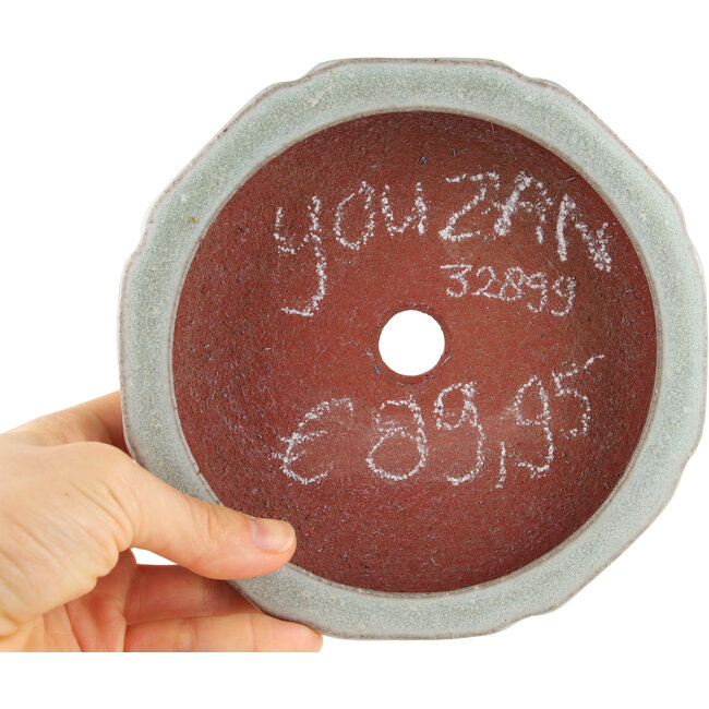 Ronde blauwe bonsaipot van Eime Yozan - 154 x 154 x 32 mm