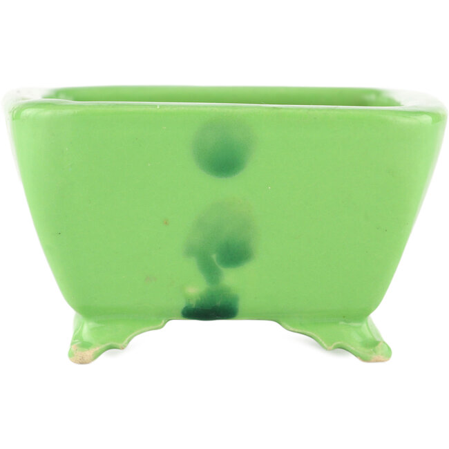 Pot à bonsaï carré jaune de Seizan - 103 x 104 x 57 mm