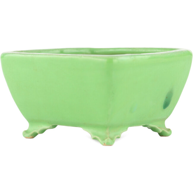 Vierkante groene bonsaipot van Seizan - 99 x 97 x 55 mm