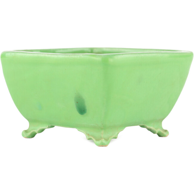 Maceta cuadrada verde para bonsái de Seizan - 99 x 97 x 55 mm
