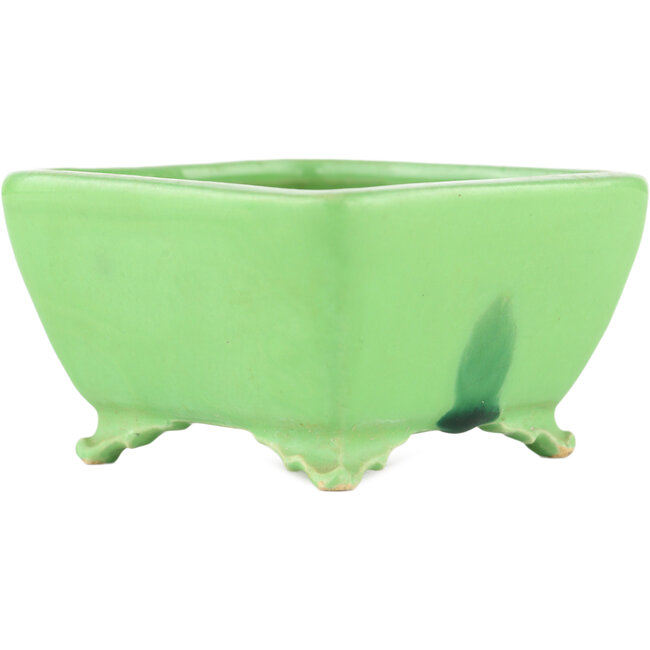Vaso bonsai quadrato verde di Seizan - 99 x 97 x 55 mm