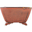 Square red bonsai pot by Seizan - 98 x 98 x 55 mm