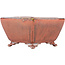 Square red bonsai pot by Seizan - 98 x 98 x 55 mm