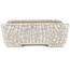 Maceta rectangular para bonsái con efecto craquelado blanco de Seiko - 122 x 92 x 30 mm