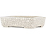 Rectangular white craquelé bonsai pot by Seiko - 122 x 92 x 30 mm