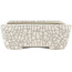 Rectangular white craquelé bonsai pot by Seiko - 122 x 92 x 30 mm