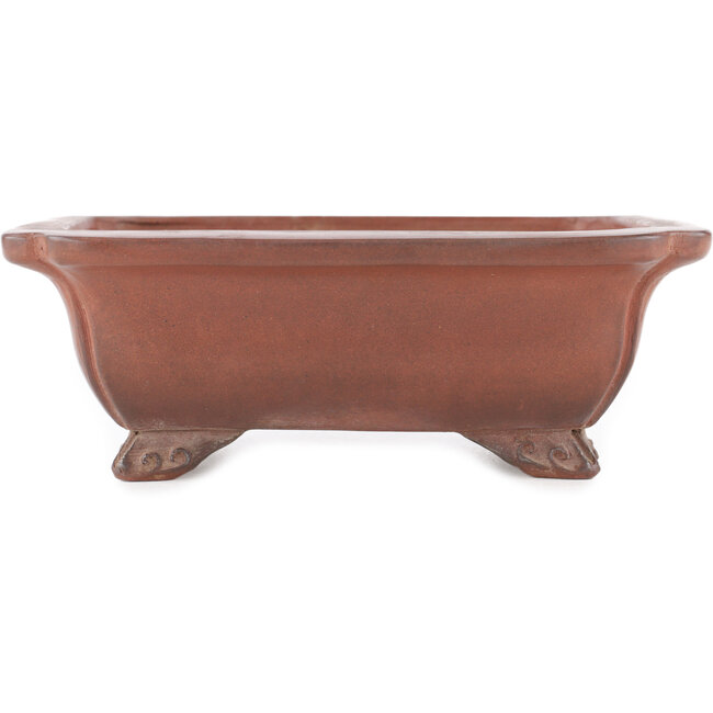 Maceta rectangular sin esmaltar para bonsái de Gyouzan - 174 x 136 x 62 mm