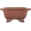 Rectangular unglazed bonsai pot by Gyouzan - 174 x 136 x 62 mm