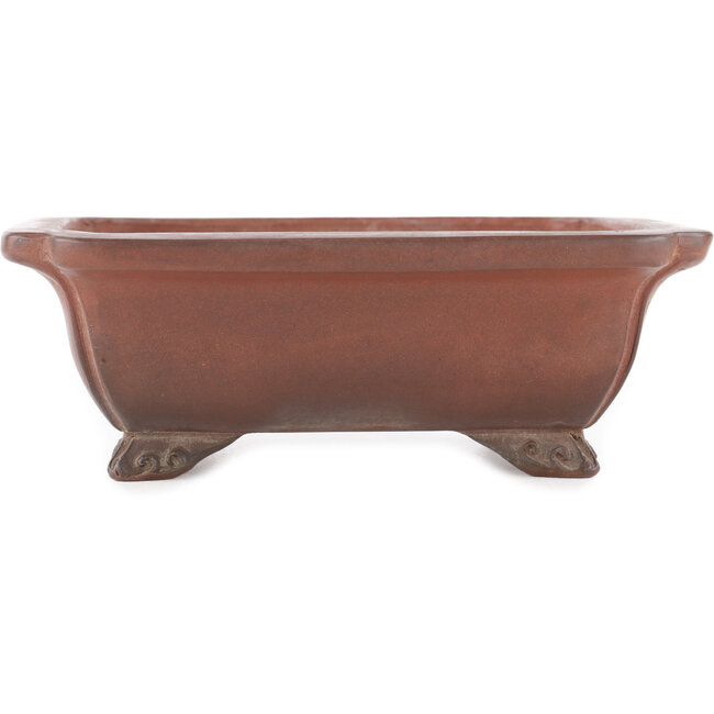 Vaso bonsai rettangolare non smaltato di Gyouzan - 174 x 136 x 62 mm
