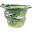 Vaso bonsai rotondo verde di Masashi Furumoto - 125 x 125 x 86 mm