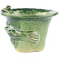 Vaso bonsai rotondo verde di Masashi Furumoto - 125 x 125 x 86 mm