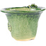 Vaso bonsai rotondo verde di Masashi Furumoto - 125 x 125 x 86 mm