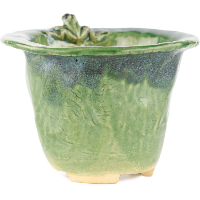 Vaso bonsai rotondo verde di Masashi Furumoto - 122 x 122 x 92 mm