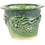Vaso bonsai rotondo verde di Masashi Furumoto - 110 x 110 x 80 mm