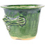Vaso bonsai rotondo verde di Masashi Furumoto - 110 x 110 x 80 mm