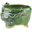 Vaso bonsai rotondo verde di Masashi Furumoto - 100 x 100 x 68 mm