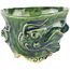 Vaso bonsai rotondo verde di Masashi Furumoto - 100 x 100 x 70 mm