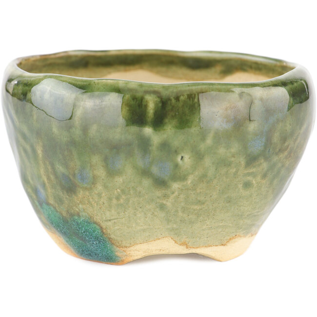 Pot à bonsaï rond vert de Masashi Furumoto - 95 x 95 x 57 mm