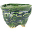 Vaso bonsai rotondo verde di Masashi Furumoto - 100 x 100 x 70 mm
