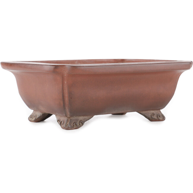 Rechthoekige ongeglazuurde bonsaipot van Gyouzan - 174 x 136 x 62 mm