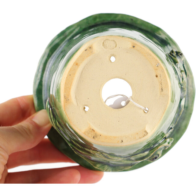 Runder grüner Bonsai-Topf von Masashi Furumoto - 110 x 110 x 80 mm