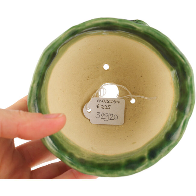 Runder grüner Bonsai-Topf von Masashi Furumoto - 100 x 100 x 70 mm