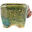 Pot à bonsaï carré vert de Masashi Furumoto - 73 x 70 x 57 mm