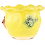 Vaso bonsai rotondo giallo di Masashi Furumoto - 120 x 120 x 90 mm