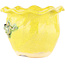 Vaso bonsai rotondo giallo di Masashi Furumoto - 120 x 120 x 90 mm
