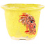 Pot à bonsaï rond jaune de Masashi Furumoto - 115 x 115 x 85 mm