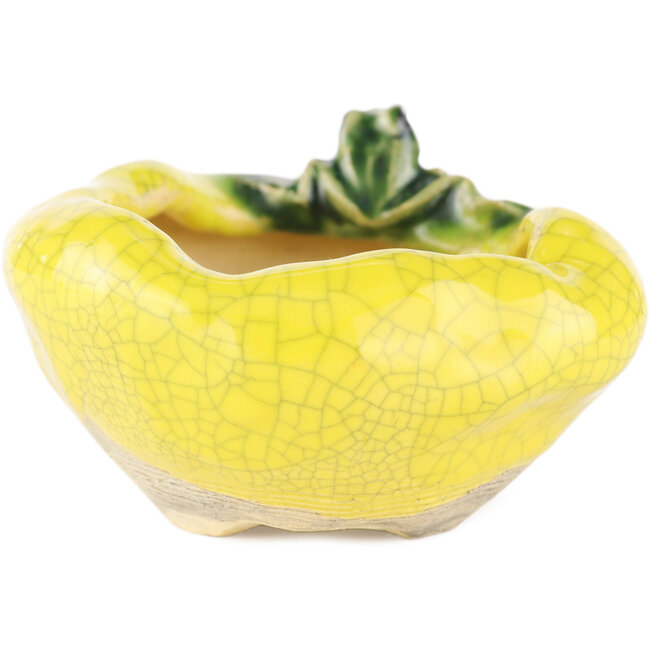 Pot à bonsaï rond jaune de Masashi Furumoto - 90 x 90 x 50 mm