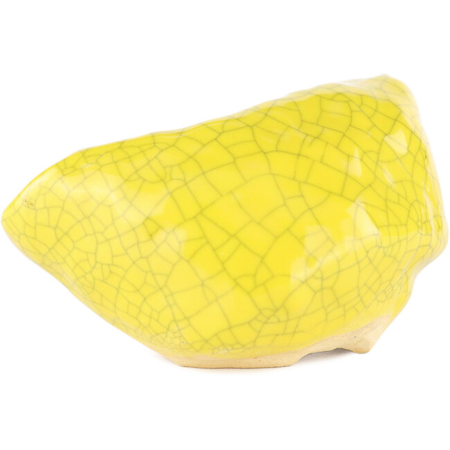 Pot à bonsaï rond jaune de Masashi Furumoto - 113 x 85 x 50 mm