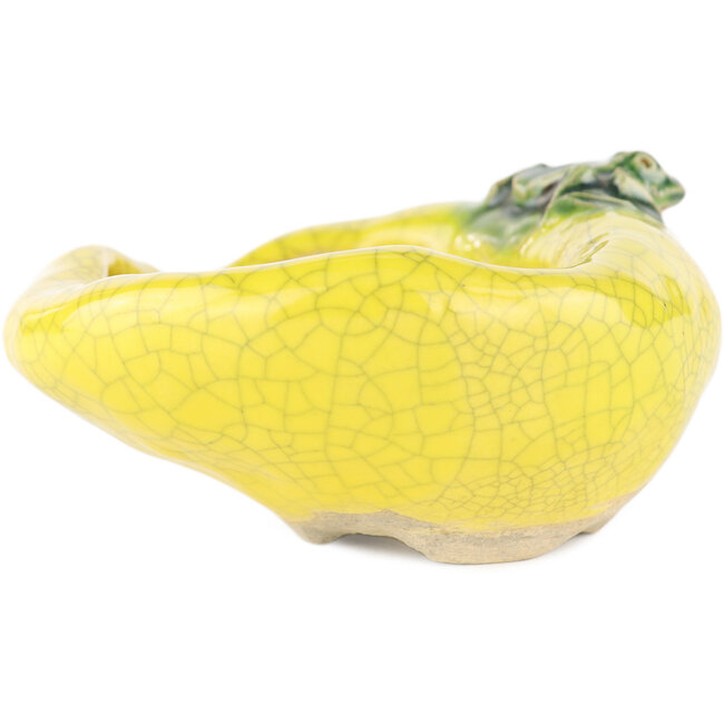 Pot à bonsaï rond jaune de Masashi Furumoto - 100 x 95 x 45 mm