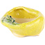 Vaso bonsai rotondo giallo di Masashi Furumoto - 105 x 85 x 55 mm