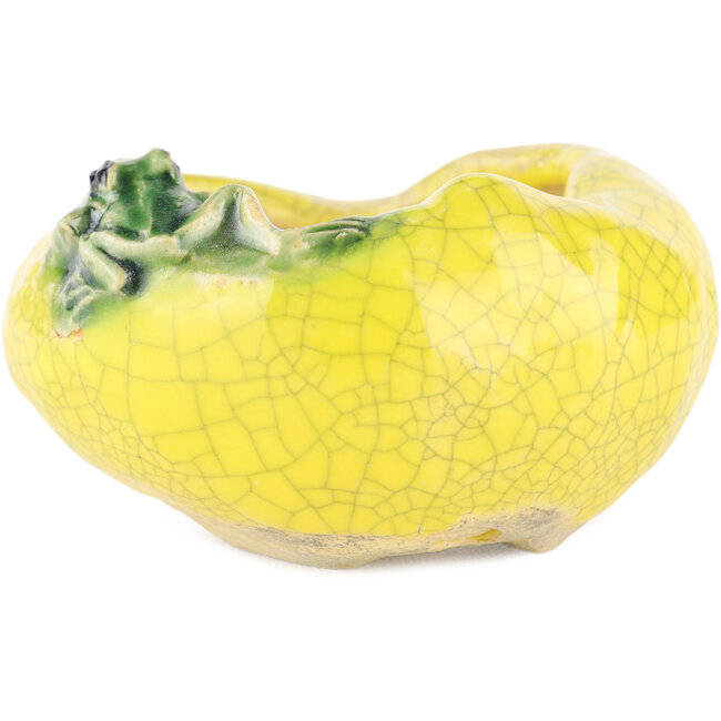 Pot à bonsaï rond jaune de Masashi Furumoto - 80 x 80 x 45 mm