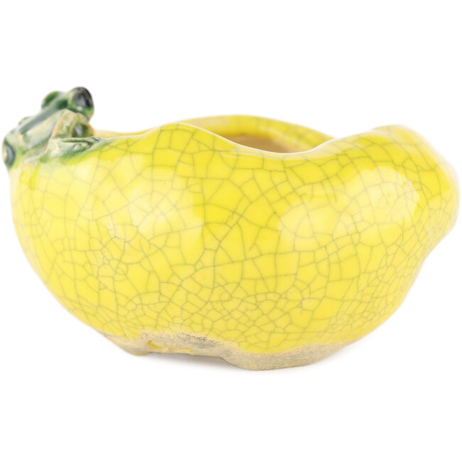 Pot à bonsaï rond jaune de Masashi Furumoto - 80 x 80 x 45 mm