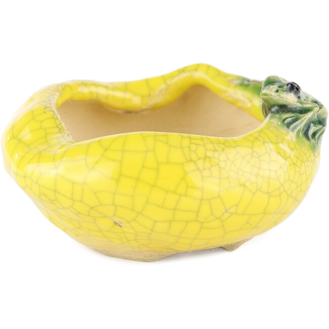 Pot à bonsaï rond jaune de Masashi Furumoto - 80 x 80 x 45 mm