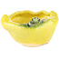 Pot à bonsaï rond jaune de Masashi Furumoto - 100 x 100 x 50 mm
