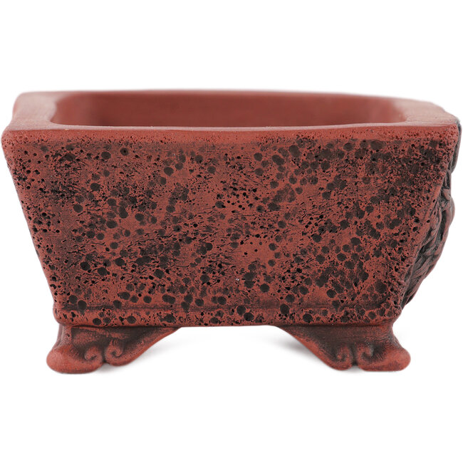 Pot à bonsaï rectangulaire non émaillé de Kakuzan - 112 x 88 x 47 mm