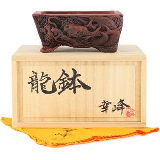  Kakuzan 110 mm rechthoekige ongeglazuurde bonsaipot van Kakuzan, Tokoname, Japan