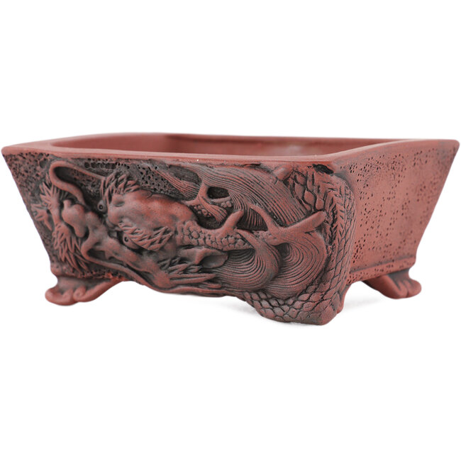 Vaso bonsai rettangolare non smaltato di Kakuzan - 110 x 93 x 45 mm