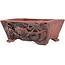 Rectangular unglazed bonsai pot by Kakuzan - 110 x 93 x 45 mm