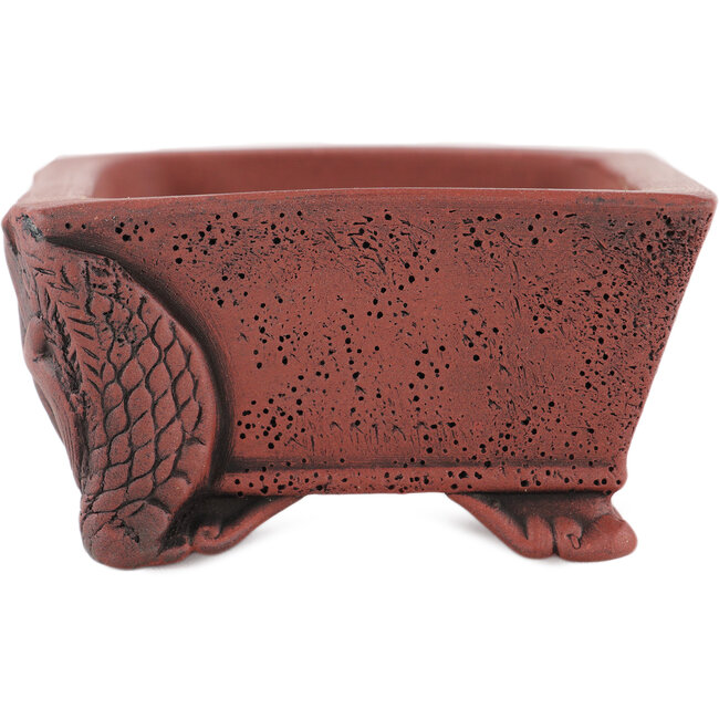 Pot à bonsaï rectangulaire non émaillé de Kakuzan - 110 x 93 x 45 mm