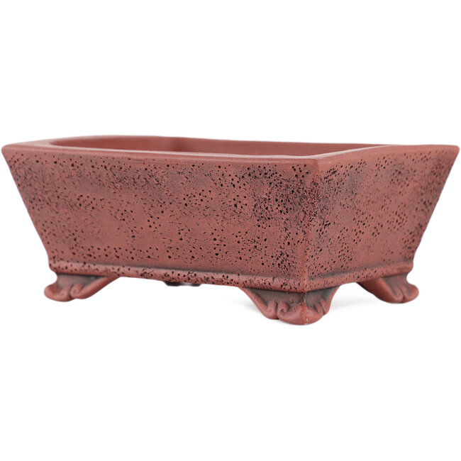Pot à bonsaï rectangulaire non émaillé de Kakuzan - 110 x 93 x 45 mm