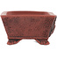 Pot à bonsaï rectangulaire non émaillé de Kakuzan - 110 x 93 x 45 mm