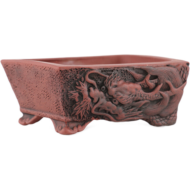 Pot à bonsaï rectangulaire non émaillé de Kakuzan - 110 x 93 x 45 mm