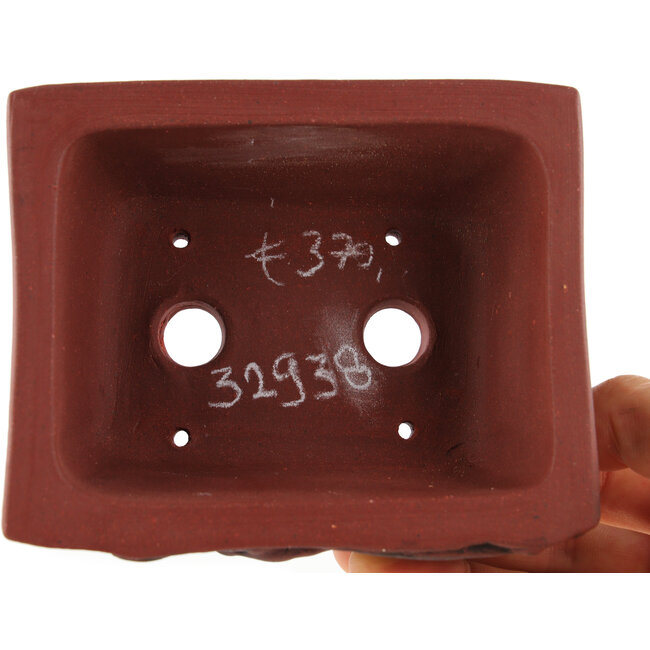 Pot à bonsaï rectangulaire non émaillé de Kakuzan - 110 x 93 x 45 mm
