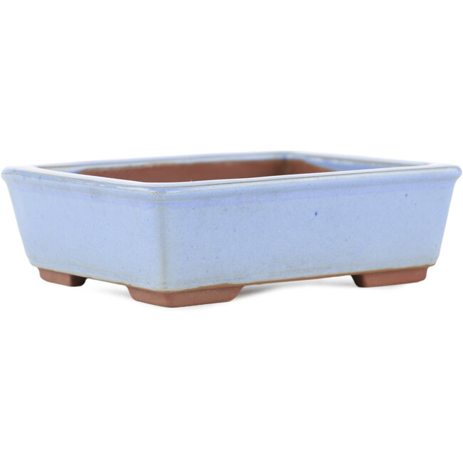 Pot à bonsaï rectangulaire bleu de Bunzan (Seto) - 122 x 97 x 37 mm